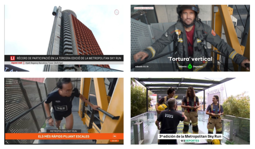 Televisón de l'Hospitalet, La Sexta, Antena 3 y TV· emitieron la noticia de la Metropolitan Sky Run 2026 en sus informativos.
